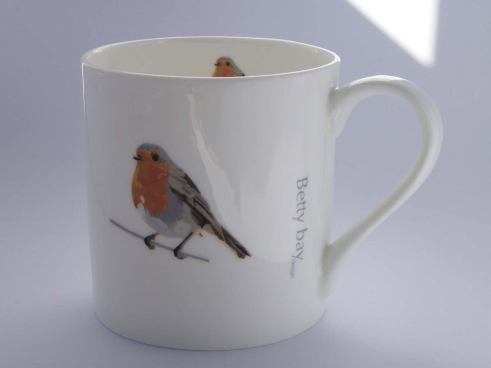 Robin Bird Tea Cup Original Art Print Big Coffee Mug Robins Quality Bone China 